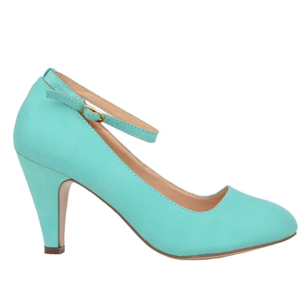 Women's Mint Vintage Ankle Strap Pump Shoes NWB